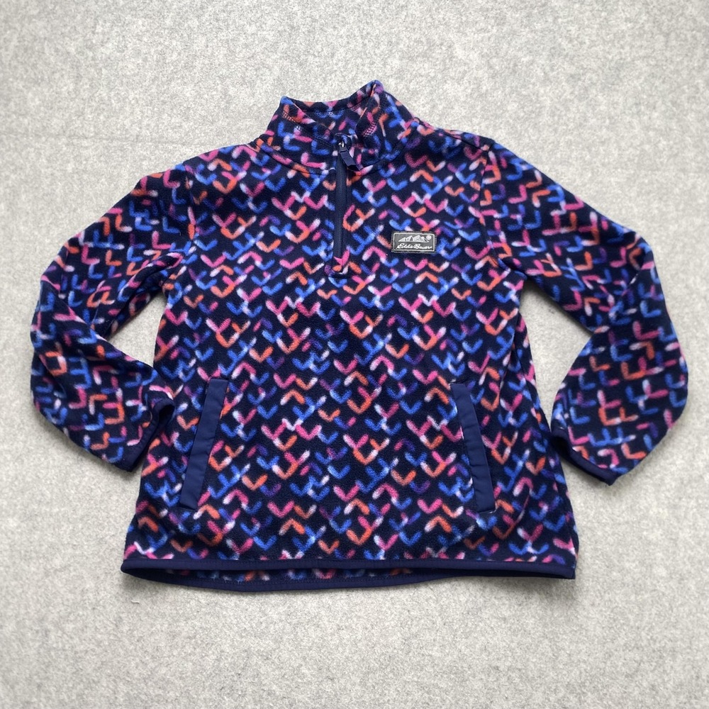 Eddie Bauer Kids M 10-12 Multicolor Fleece 1/4 Zip Pullover Jacket 832LK618